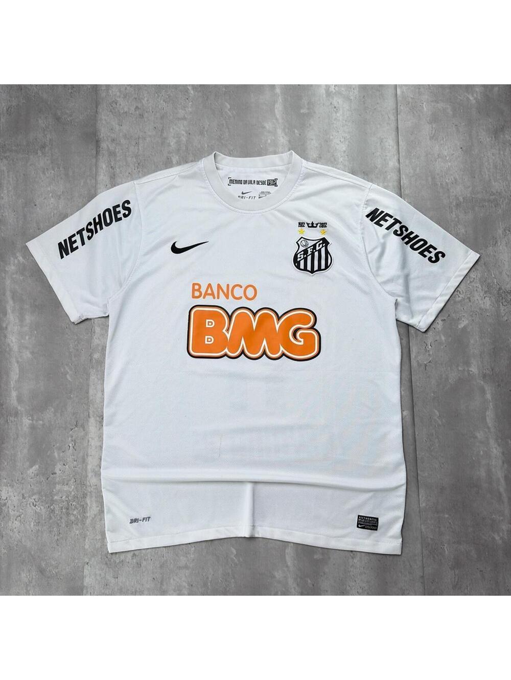Y2K White Nike Santos FC Neymar Jr #11 2012 NetShoes Home Soccer Jersey